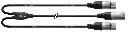 Cordial CFY0.3MFF XLR-uros / 2 x XLR-naaras Y-kaapeli 30 cm