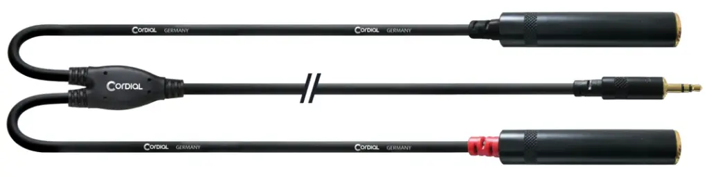 Cordial CFY0.3WGG 3.5mm stereoplugi/2 x monojakki Y-kaapeli 30 cm