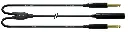 Cordial CFY0.3GPP ¼" monojakki/2 x ¼"monoplugi Y-kaapeli 30 cm