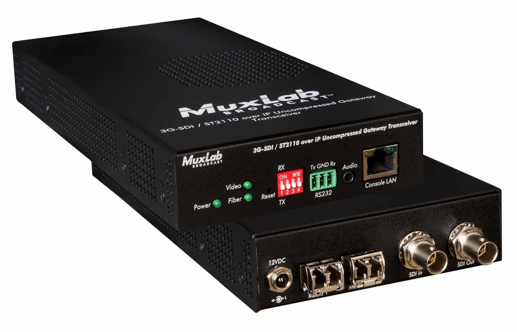 MuxLab 3G-SDI/ST2110 over IP Tranceiver, MM