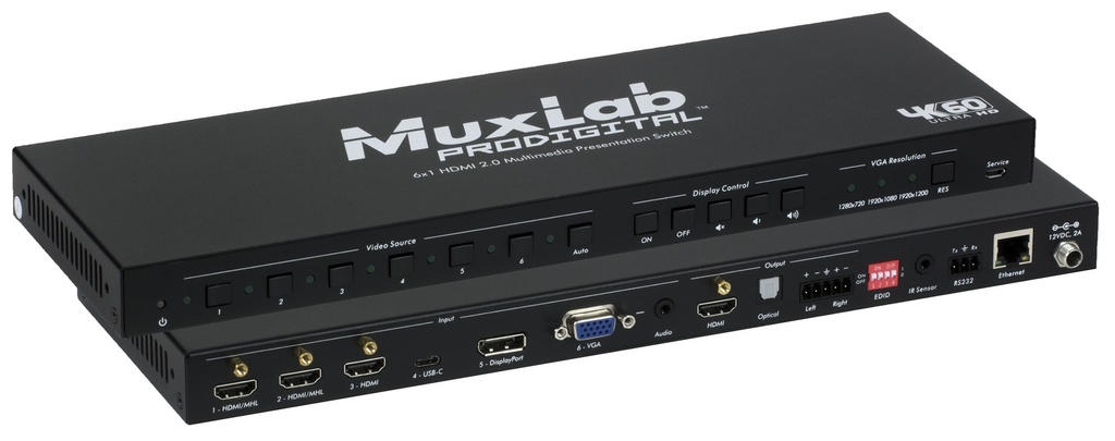 MuxLab 6x1 multimedia esitysvalitsin