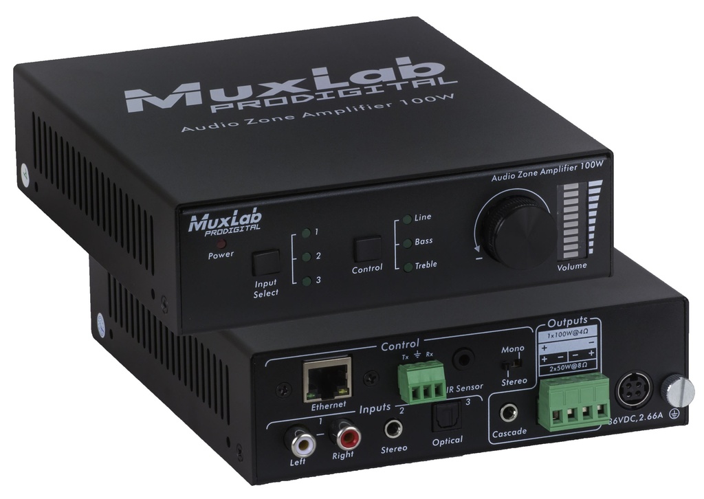 MuxLab 500217 Audio Zone Amplifier 100W