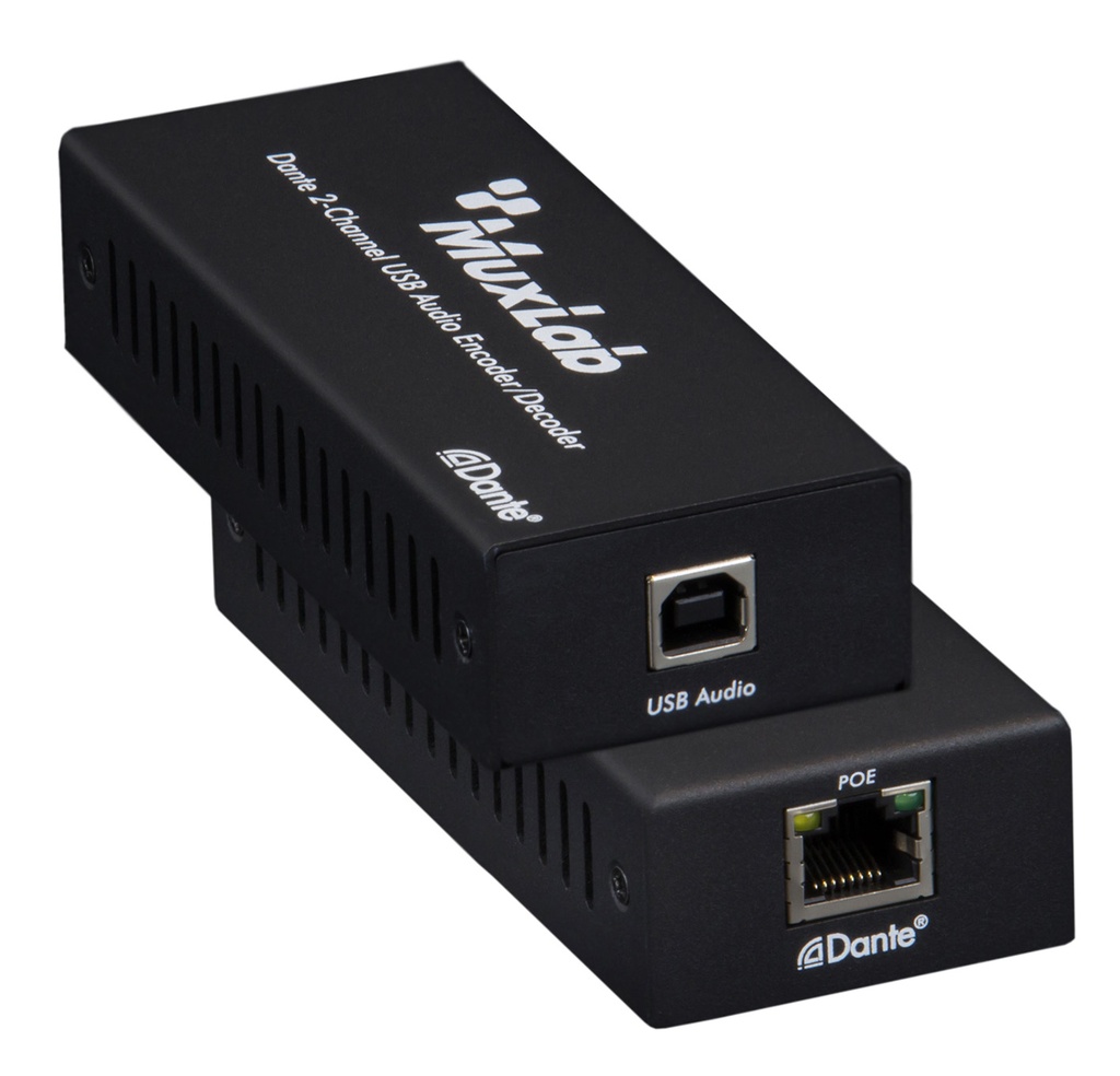 MuxLab 500550 Dante 2-kan. USB Audio Encoder/Decoder