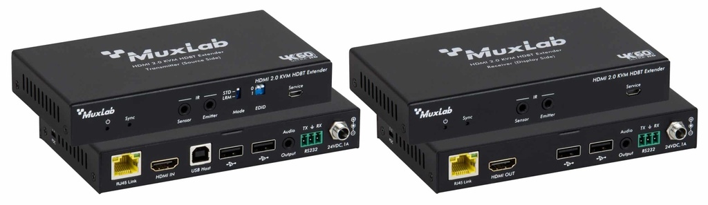 MuxLab HDMI 2.0 KVM HDBT Extender Kit, 100m