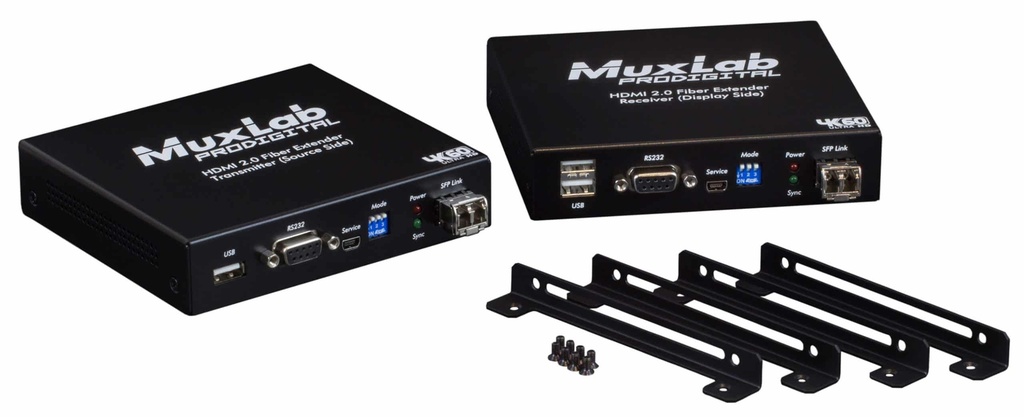 MuxLab HDMI 4K Fiber Extender Kit, SM
