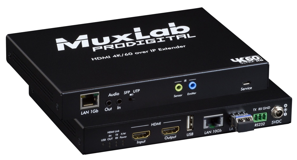 MuxLab 500766-FIBER HDMI 4K/60 KVM over IP Transceiver 10G