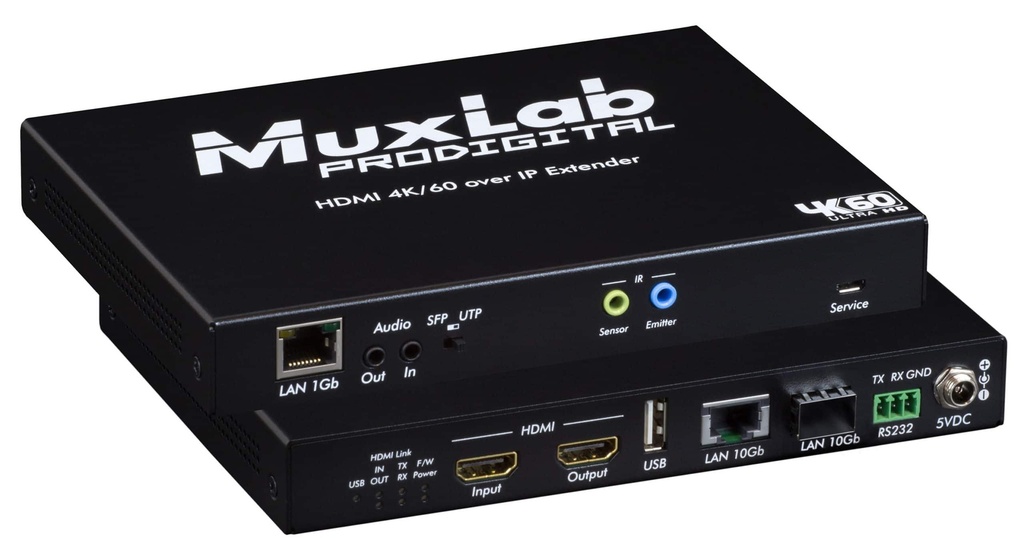 MuxLab 500766 HDMI 4K/60 KVM over IP Transceiver 10G