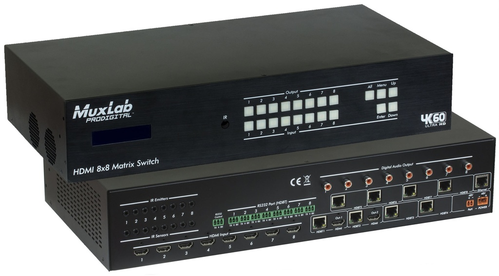 MuxLab 500413 HDMI 8x8 Matrix Switch Kit 4K/60