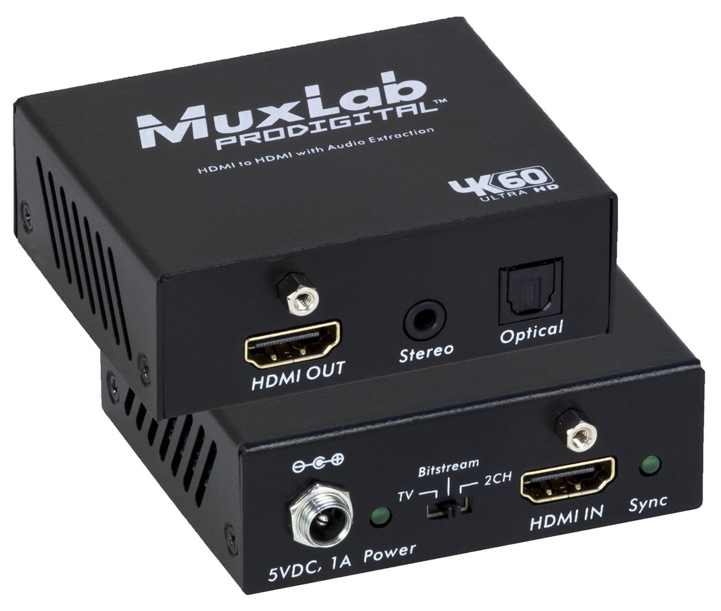 MuxLab 500436 HDMI to HDMI with Audio Extraction, 4K/60