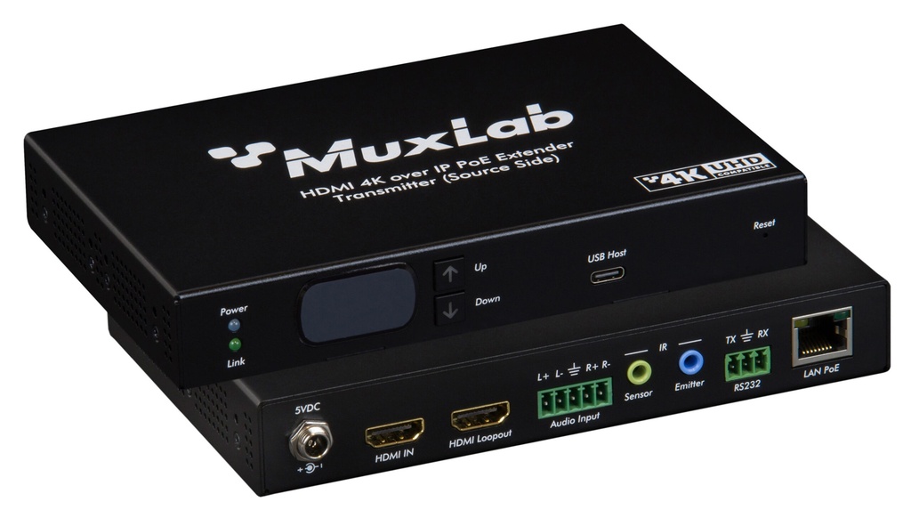 MuxLab 500850-TX KVM HDMI IP PoE Transmitter Deluxe, 4K30