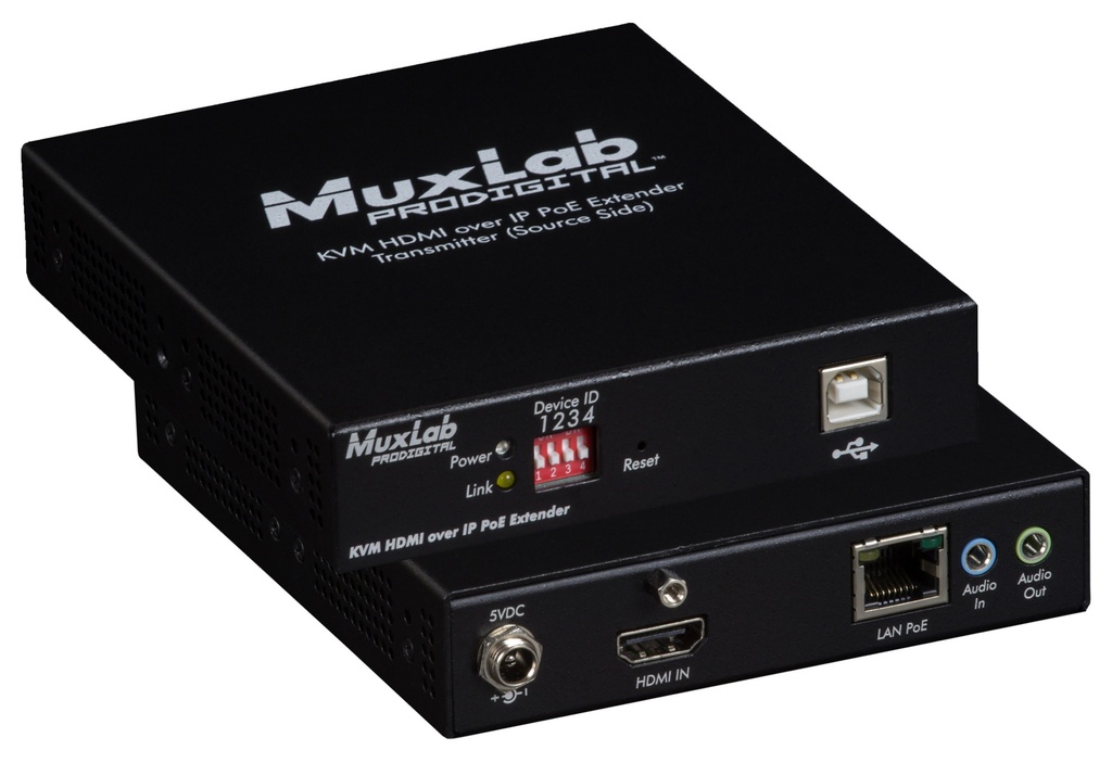 MuxLab 500772-TX KVM HDMI over IP PoE Transmitter, 4K