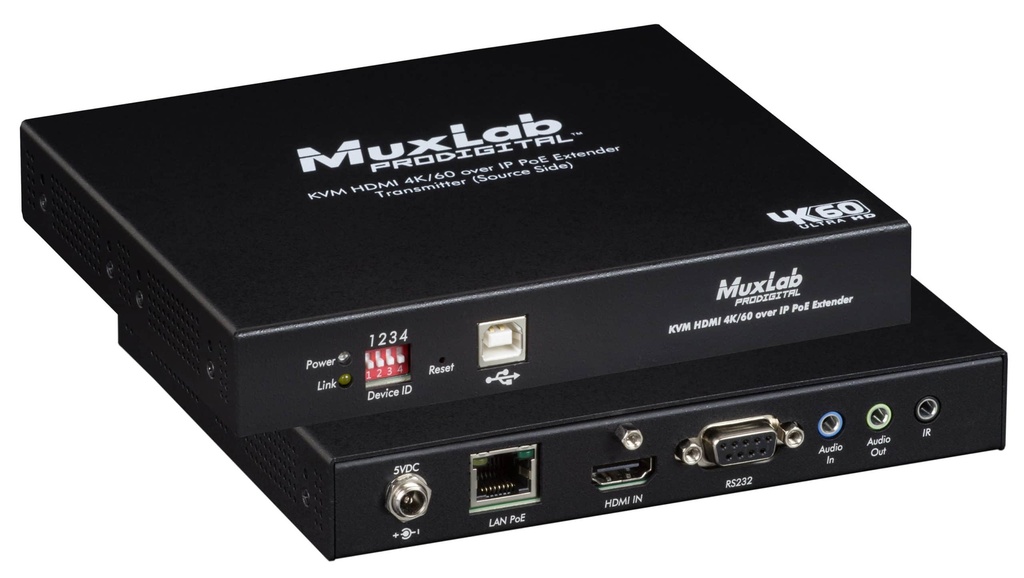 MuxLab 500800-TX KVM HDMI over IP PoE Transmitter,4K/60