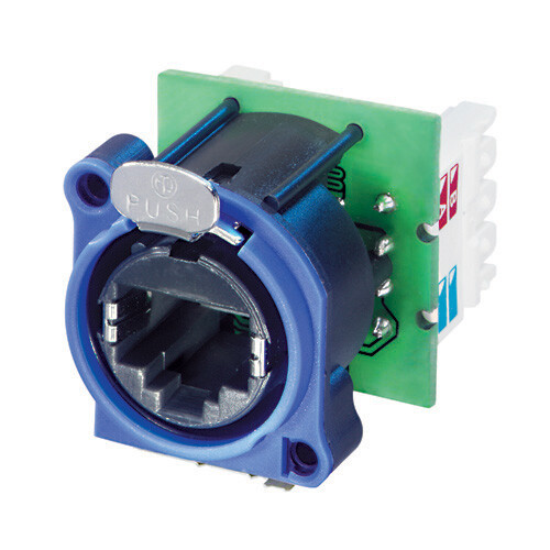 Neutrik Cat5e (RJ45) runko, pysty, A-aukko (AMP)