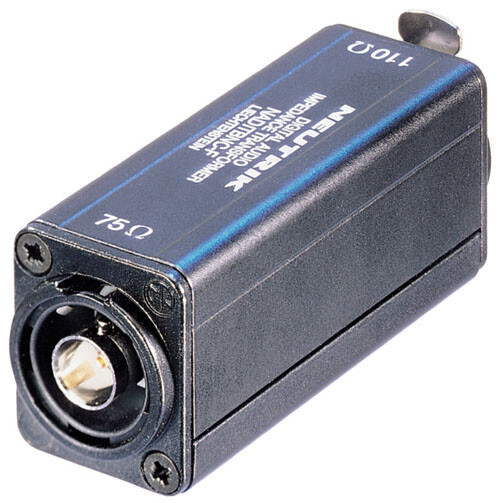 Neutrik NADITBNC-F impedanssimuunnin 110ohm XLR naaras / 75ohm BNC naaras