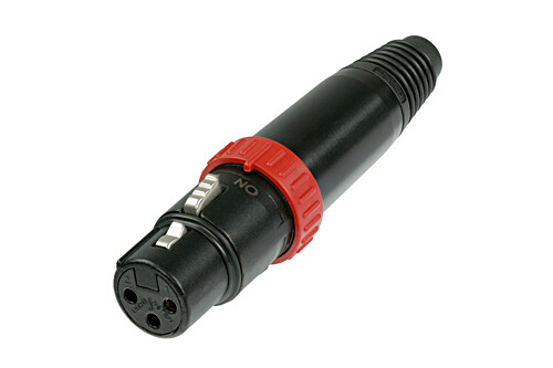 Neutrik NC3FXS-B XLR-johtonaaras ON-OFF kytkimellä