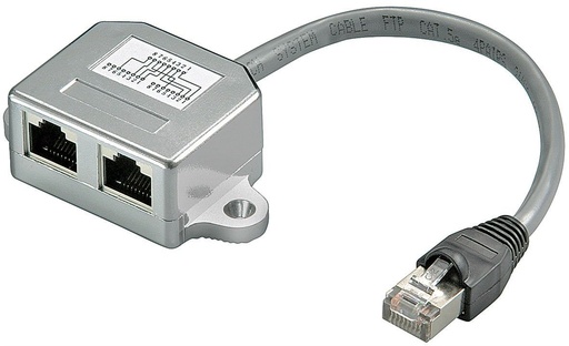 [68908] CAT5 Y-adapteri 1xRJ45M / 2xRJ45F