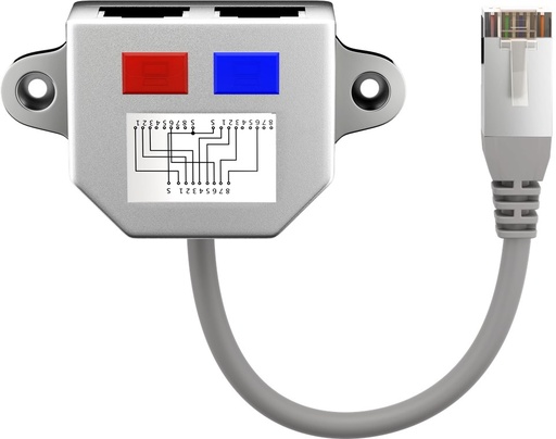 [68908] CAT5 Y-adapteri 1xRJ45M / 2xRJ45F