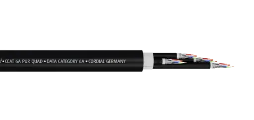 [CCAT6APURQUAD] Cordial CAT6A 4xPUR-kaapeli, S/FTP, AWG24/7, Ø23,5 mm