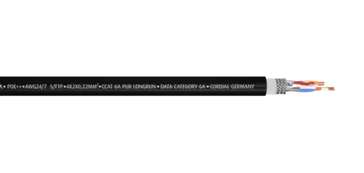 [CCAT6APURLR100] Cordial CAT6A PUR cable, S/FTP, AWG24/7, Ø7,9 mm, 100 m reel