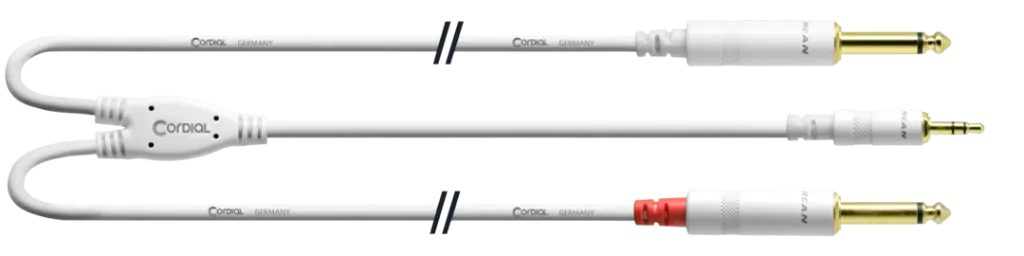 Cordial CFY WPP-LONG-SNOW 3,5 mm stereoplugi/2 x 6,3 mm Y-kaapeli 3 m
