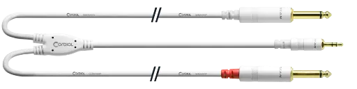 [CFY3WPP-LONG-SNOW] Cordial CFY WPP-LONG-SNOW 3,5 mm stereoplugi/2 x 6,3 mm Y-kaapeli 3 m