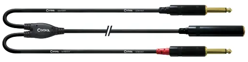 [CFY0,3KPP] Cordial CFY0.3KPP 6,3 mm stereojakki/2 x 6,3 mm monoplugi Y-kaapeli 30 cm