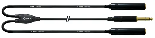 [CFY0,3VKK] Cordial CFY0.3VKK 6,3 mm stereoplugi/2 x 6,3 mm stereojakki Y-kaapeli 30 cm