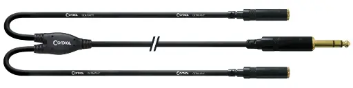 [CFY0,3VYY] Cordial CFY0.3VYY 6,3 mm stereoplugi/2 x 3,5 mm stereojakki Y-kaapeli 30 cm