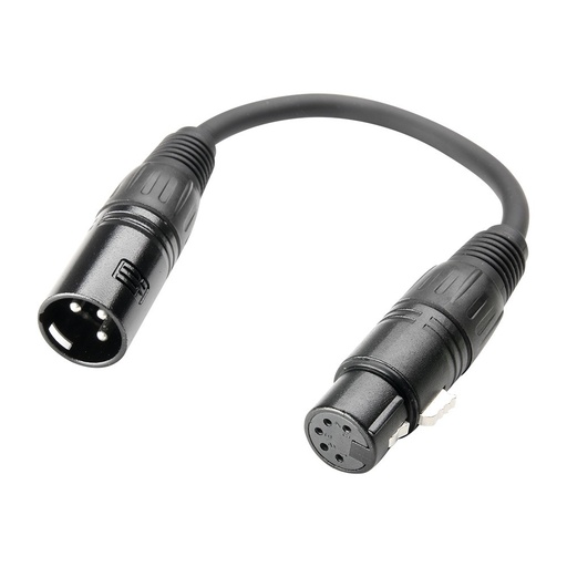 [NA0,2M3F5] DMX-adapterikaapeli 0,2 m, XLR-3M / XLR-5F