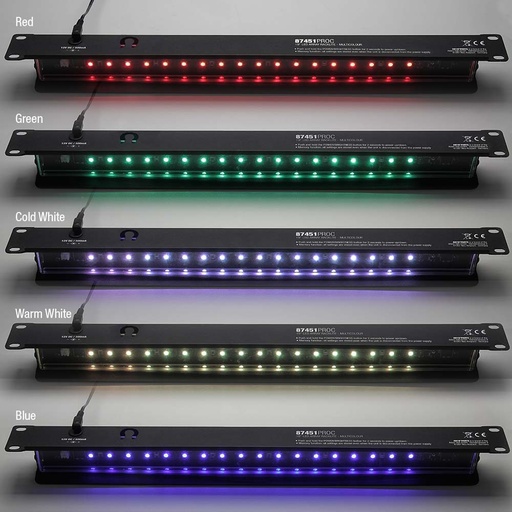 [RVLED-PRO] LED-räkkivalo 1U, monivärinen/himmennettävä