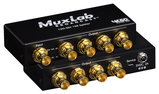[500728] MuxLab 500728 12G-SDI 1x8 Splitter, 4K/60