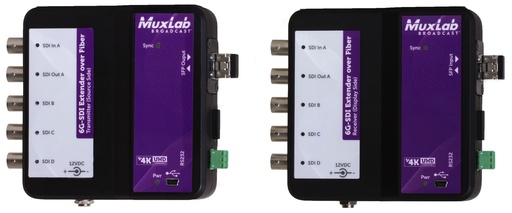 [500734-SM10] MuxLab 500734-SM10 6G-SDI Extender kit SM10 /w return