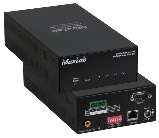 [500755-AMP-RX] MuxLab Audio AMP over IP Extender, RX