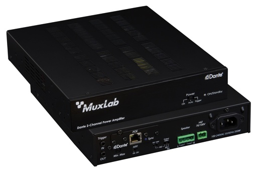 [500553] MuxLab 500553 2-kanavainen Dante vahvistin 240W