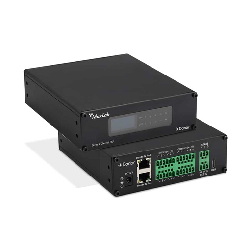 [500556-V2] MuxLab Dante 4-kanavainen Audio DSP