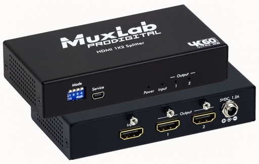 [500425] MuxLab HDMI 1x2 jakaja, 4K60