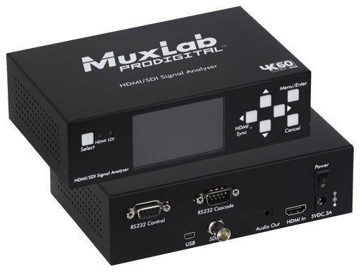 [500831] MuxLab HDMI 2.0/3G-SDI Signal Analyzer