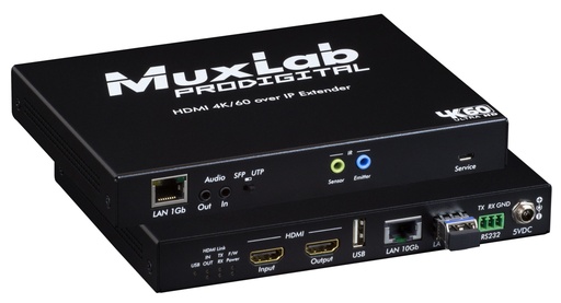 [500766-FIBER] MuxLab 500766-FIBER HDMI 4K/60 KVM over IP Transceiver 10G