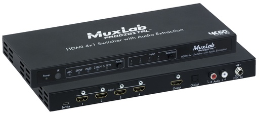 [500437] MuxLab HDMI 4x1 valitsin audiopurulla, 4K60