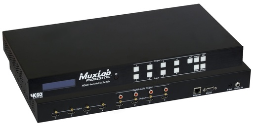 [500444] MuxLab 500444 HDMI 4x4 Matrix Switch, 4K/60