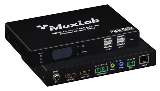[500850-RX] MuxLab KVM HDMI IP PoE Receiver Deluxe,4K30