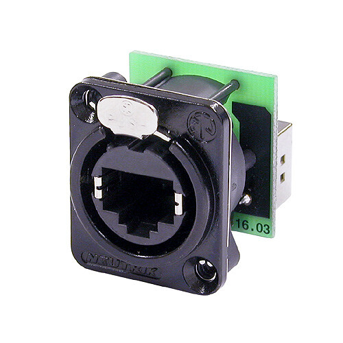 [NE8FDP-B] Neutrik NE8FDP-B etherCON CAT5e feedthrough receptacle