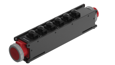 [CCV5RD-6T1-2C] Contrik Power Strip XO CEE16A IN/OUT - 6x TRUE1 TOP OUT