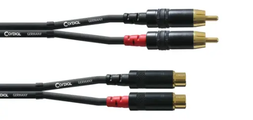 Cordial CFU CE RCA-uros/RCA-naaras stereo jatkokaapeli