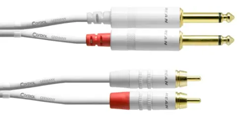 Cordial CFU PC-SNOW RCA / 6,3 mm plugi stereokaapeli