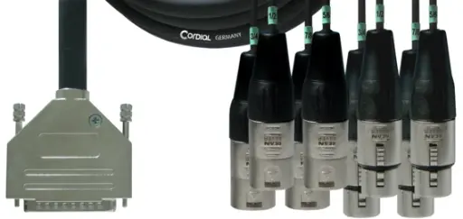 Cordial CFD DFMT Tascam DSUB25 / 4x XLRf + 4x XLRm multicore kaapeli