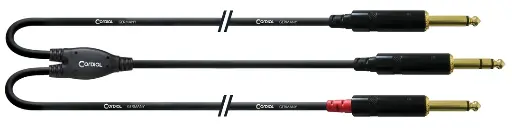 Cordial CFY VPP-LONG ¼" stereo/2 x ¼" monoplugi Y-kaapeli