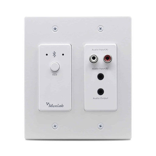 [500555-WH] MuxLab 500555-WH Bluetooth and Analog Audio to Dante, White