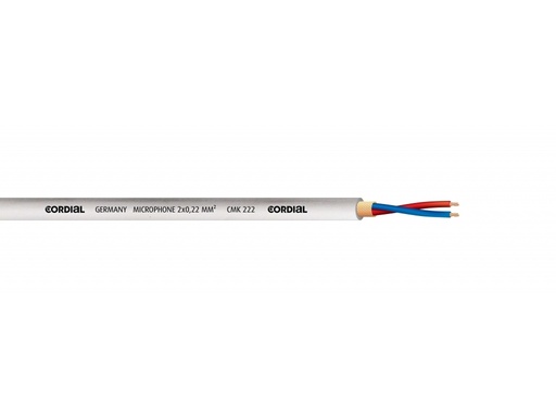 [CMK222WHITE/100] Cordial CMK 222 mikkikaapeli 2x0,22mm² valkoinen, 100 m kela