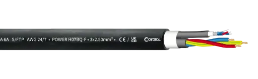 [CDP1BLACK/100] Cordial CDP1 DMX-hybridi, 1xDMX+3x1,5mm², 100 m kela
